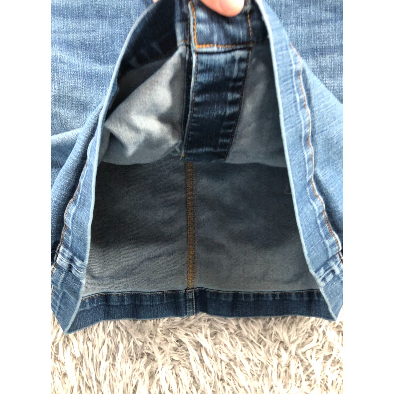 Talbots Talbots Skirt Womens Midi Denim Blue 12 Regular Pockets Slit Logo Button Front Flat Front Casual Party/Cocktail All Seasons Machine Washable Solid Size 34" / US 12 / IT 48 - 4 Thumbnail