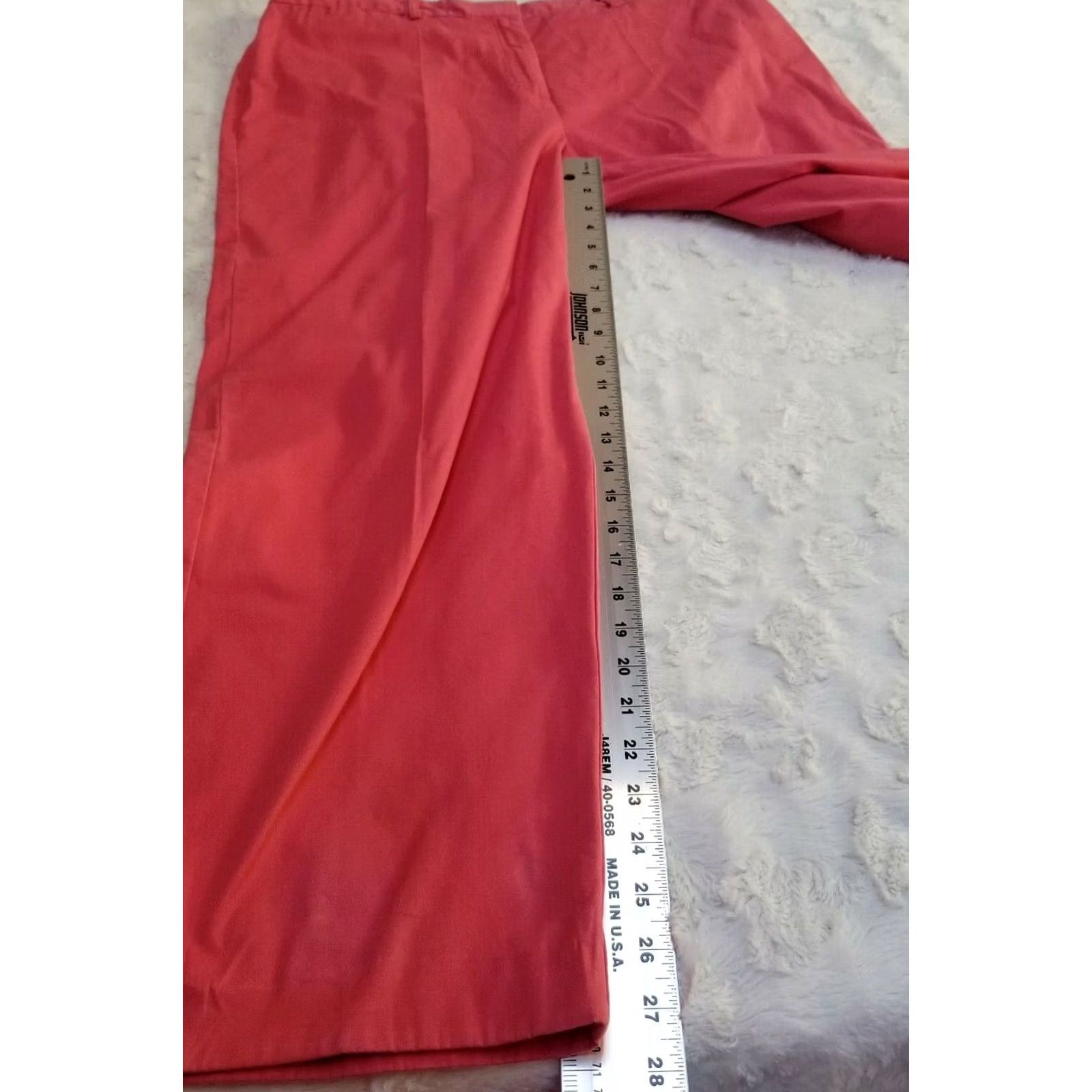Charter Club Charter Club Womens Pants High-Rise Cotton Blend Pink Sz 16 Wide-Leg Full Length Size 38" / US 16 / IT 52 - 5 Thumbnail
