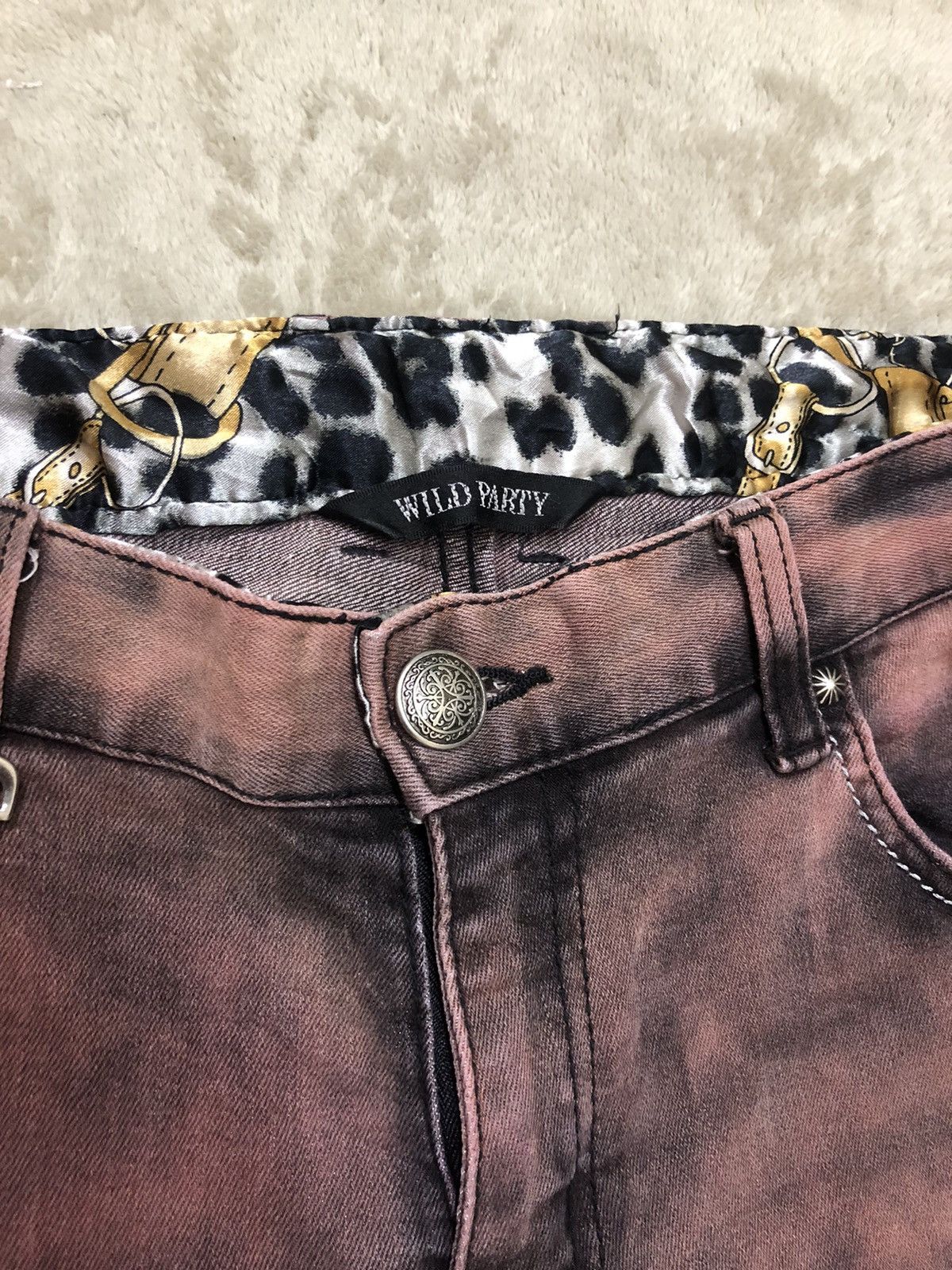 Vintage 🔥 Vintage Wild Party Burning Flame Punk Jeans Size US 31 - 4 Thumbnail