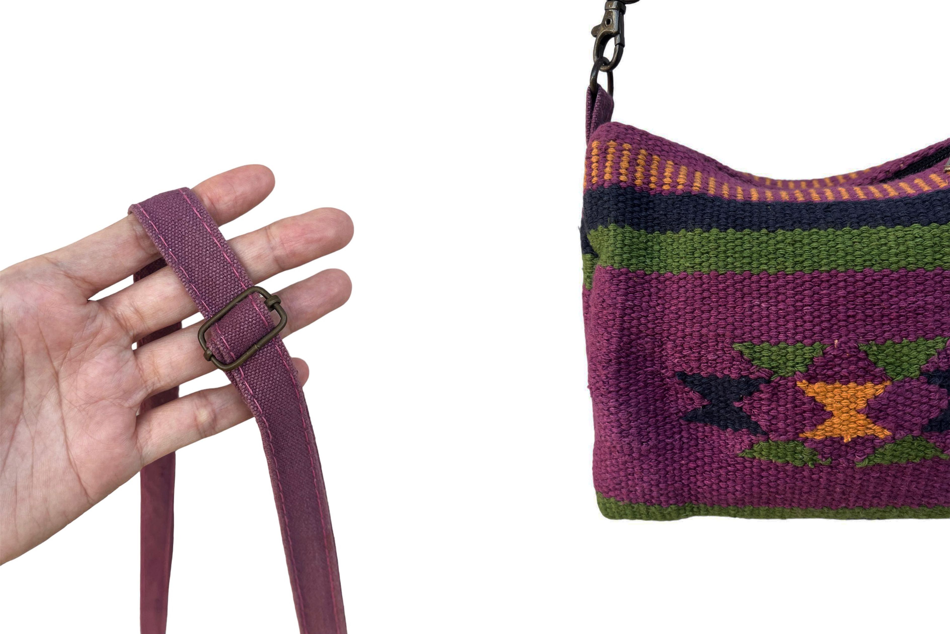Vintage Small size Hand Loom Crossbody Bag, native American style Size ONE SIZE - 5 Thumbnail