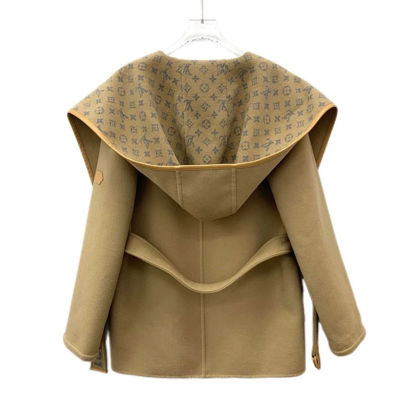 Louis Vuitton Louis Vuitton Brown logo full print cotton wool hooded bel Size XXS / US 00 / IT 34 - 2 Thumbnail