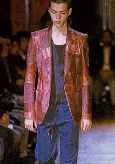 Number (N)ine Number (N)ine 2001SS Runway Cowhide Panelled Jacket Size 40S - 1 Thumbnail