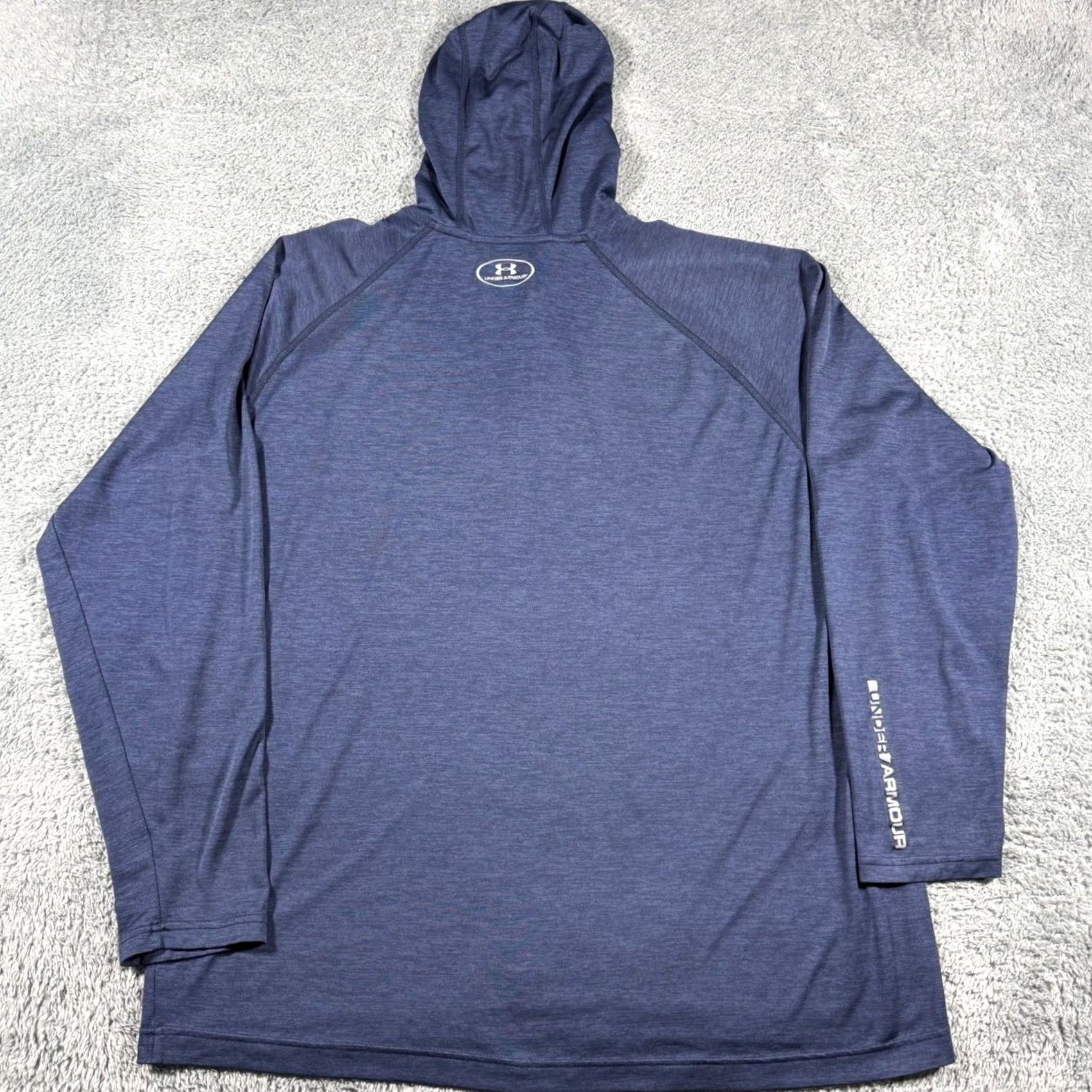 Under Armour Under Armour Hoodie Mens 2XL Navy Loose Performance Lightweight Henley Button Spring Summer Fall Breathable Moisture Wicking Logo Raglan Shirt Size US XXL / EU 58 / 5 - 4 Thumbnail