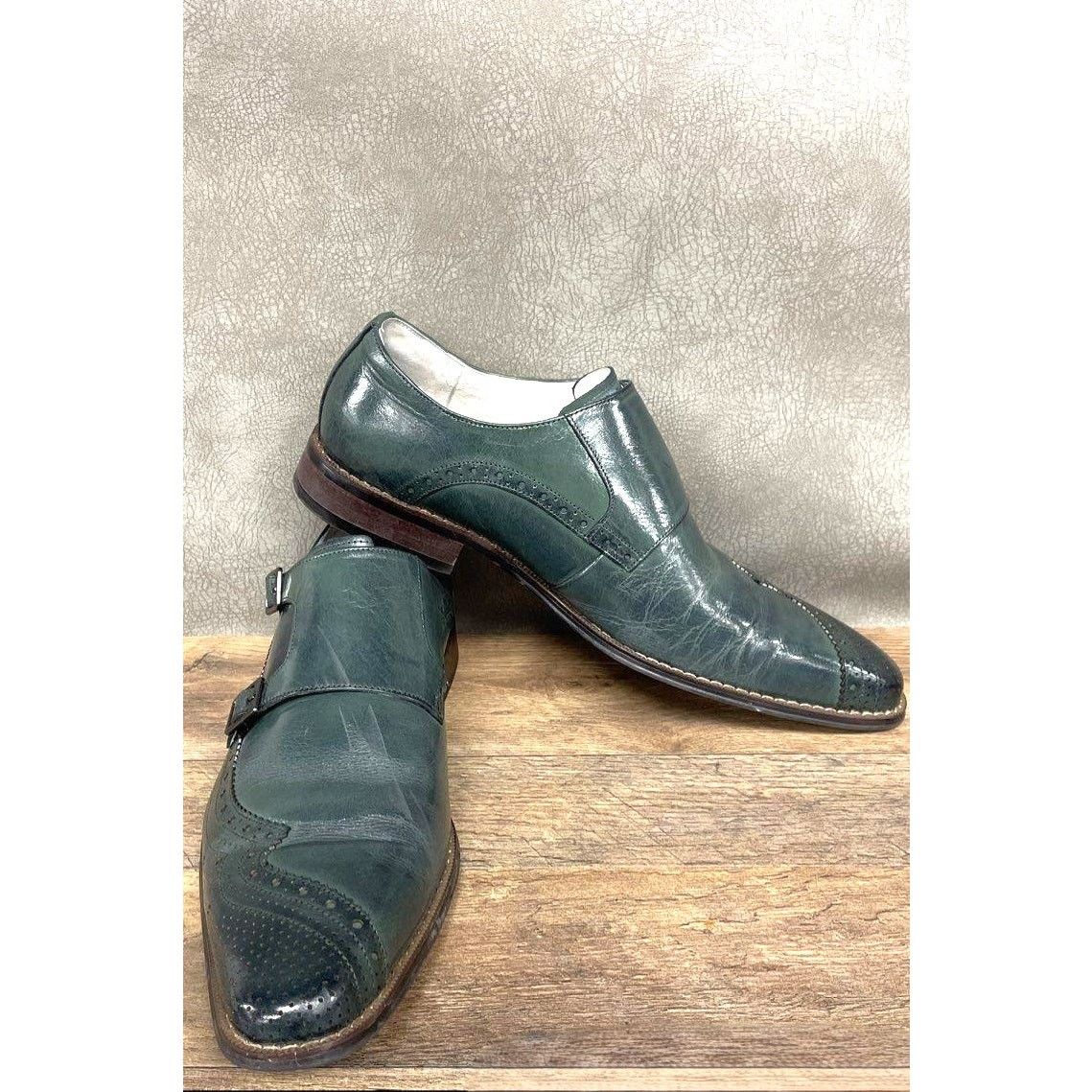 Designer Giovanni Koleman Leather Double Monk Strap Dress Shoes 12 Size US 12 / EU 45 - 7 Thumbnail