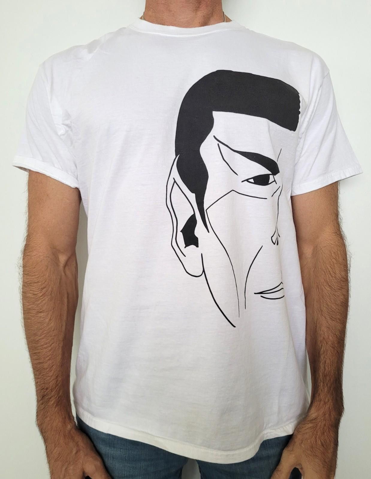 Hanes Leonard Nimoy Estate – Fan Made Spock Line Art T-Shirt Sz LG Size US L / EU 52-54 / 3 - 1 Thumbnail