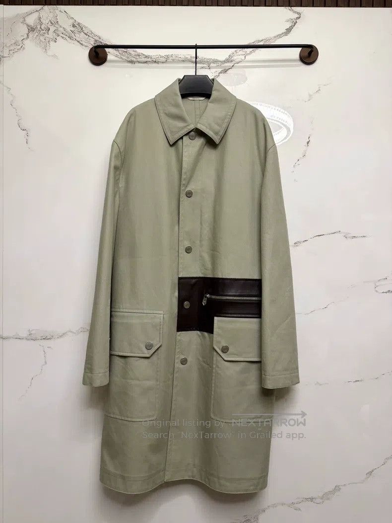 Hermes Hermes Grey White Leather Patched Coat Size US M / EU 48-50 / 2 - 1 Thumbnail