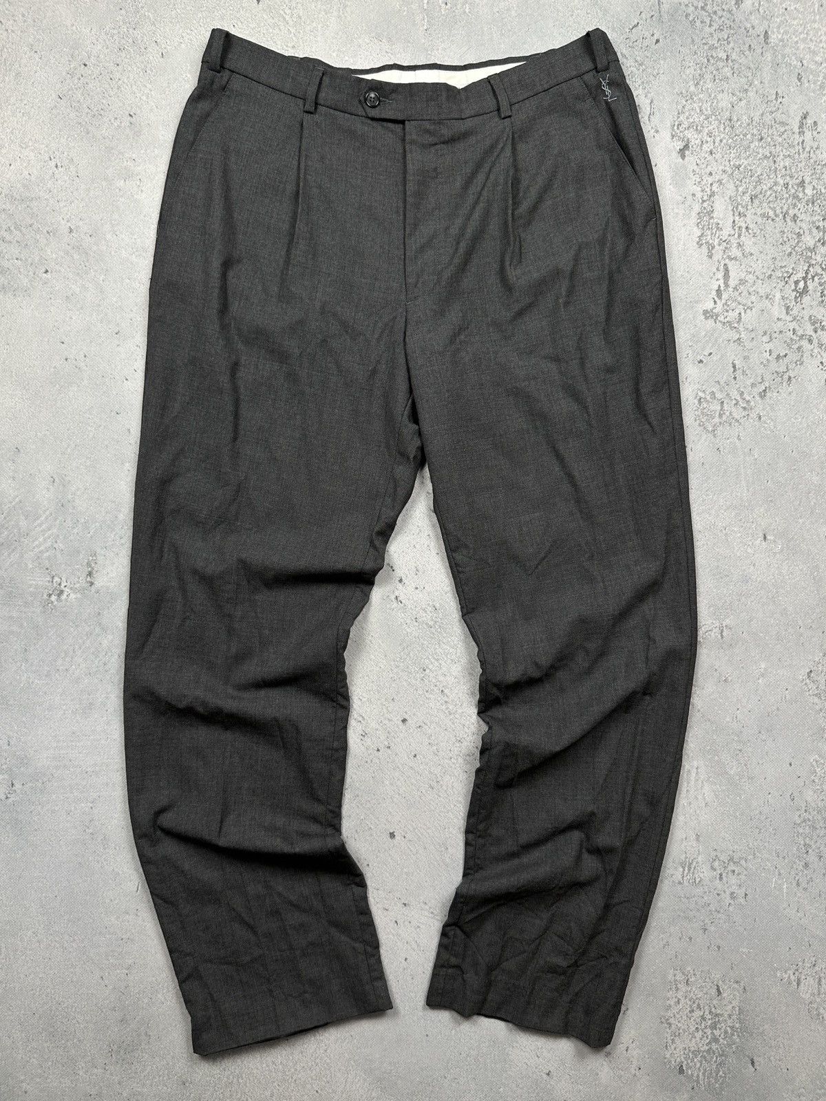 Yves Saint Laurent Vintage Wool Yves Saint Laurent Suit Pants YSL Embroidered Size 44R - 1 Thumbnail