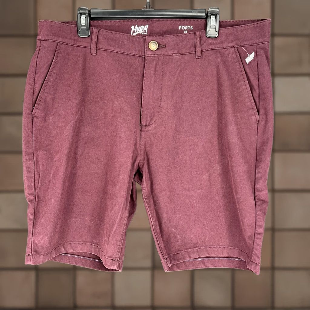 Vintage Mugsy Chino Shorts Mens 38 Burgundy Stretch Flat Front 5-Pocket Preppy Golf Casual Size US 38 / EU 54 - 1 Thumbnail
