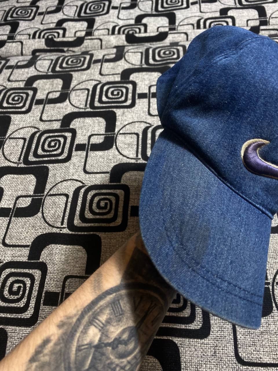 Nike × Vintage Vintage Nike fleece Y2K swoosh hat Size ONE SIZE - 2 Thumbnail