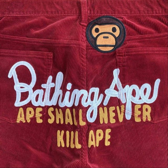 Bape BAPE Milo Champion embroidered corduroy shorts NIGO ★size M Size US 32 / EU 48 - 3 Thumbnail