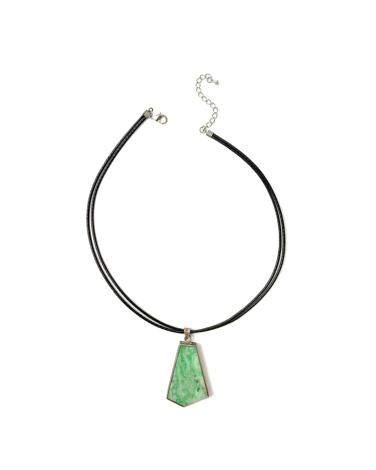 Vintage 2000S NATURAL JADE WITH SILVER PEDAL NECKLACE Size ONE SIZE - 1 Thumbnail