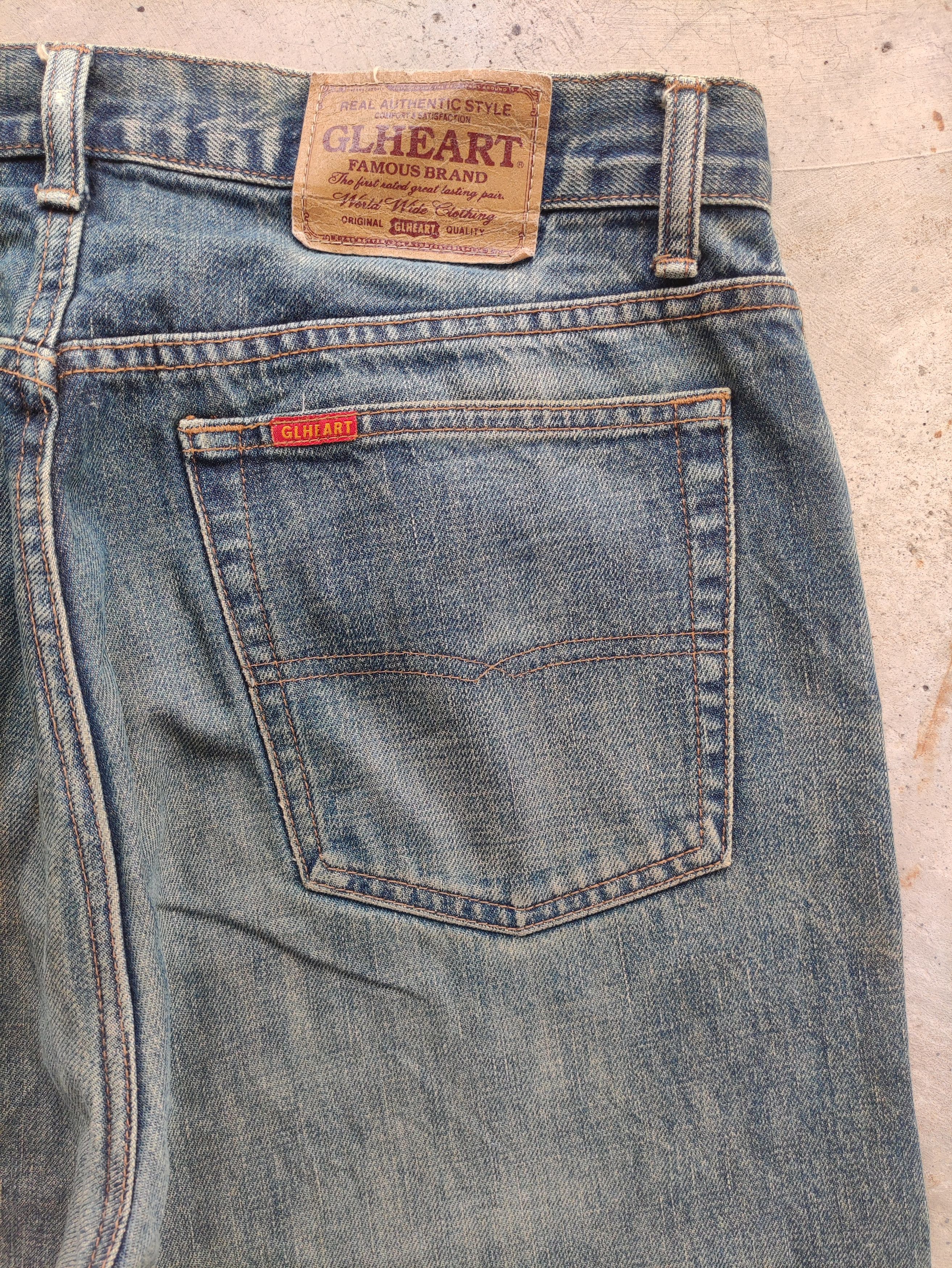 Japanese Brand Vintage GL Heart Japanese Baggy Rusty Distressed Faded Denim Size US 36 / EU 52 - 12 Thumbnail
