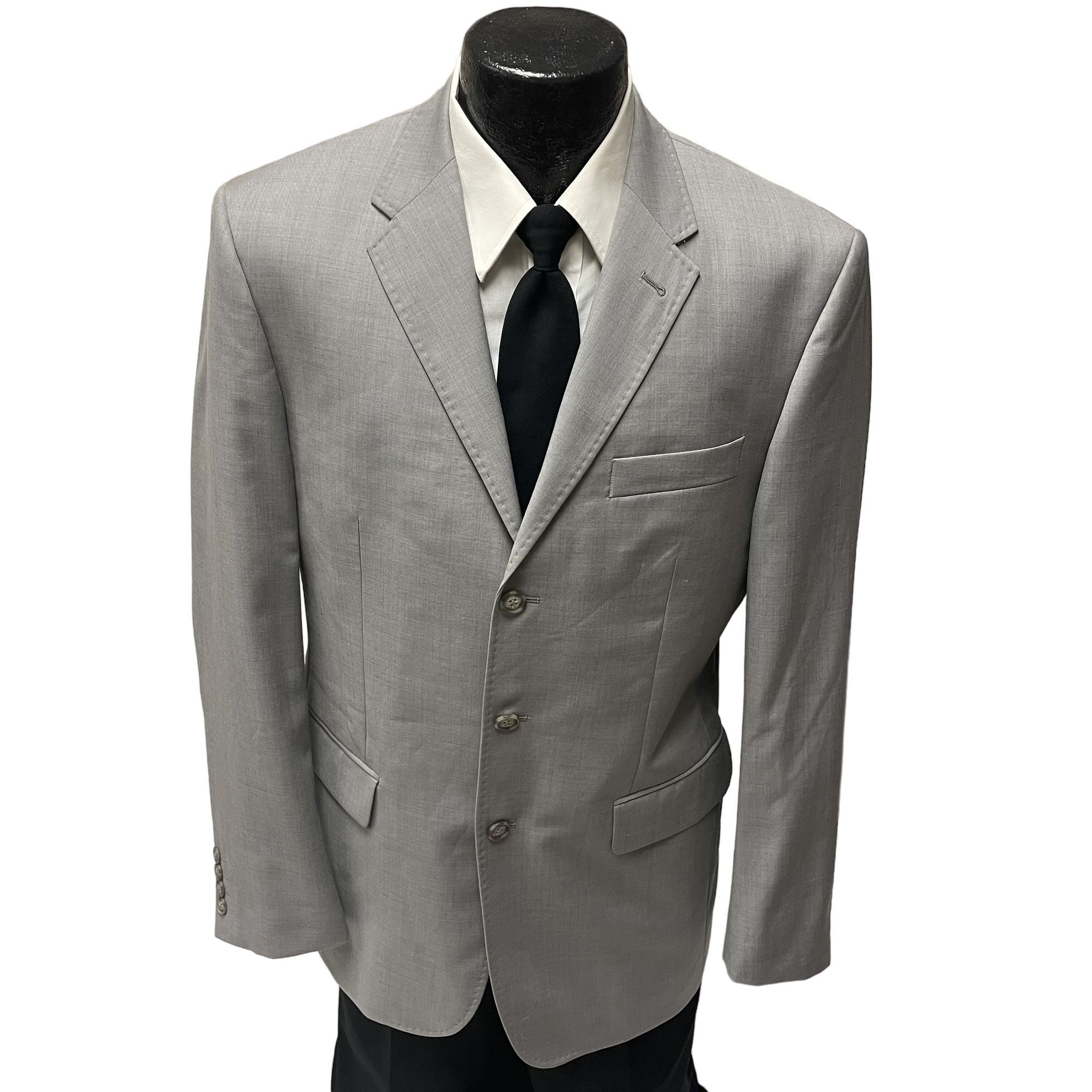 Perry Ellis NEW Perry Ellis Silver Sport Coat 3 Btn MODERN Wool Jacket Size 40R - 1 Thumbnail