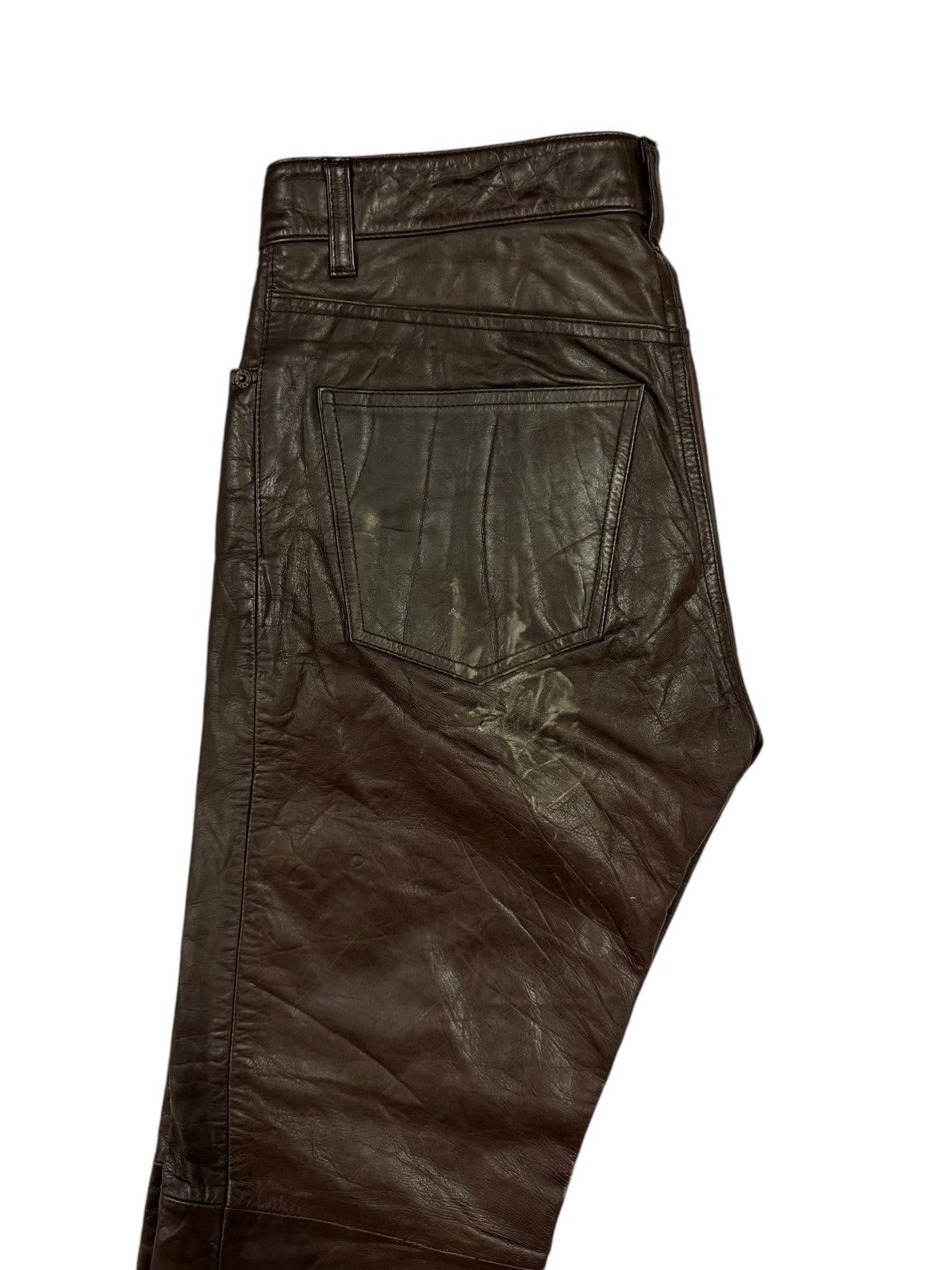 Gap × Vintage Vtg🔥Y2k 2000 Gap Bikers Boot Fit Leather Pants Size US 28 / EU 44 - 11 Thumbnail