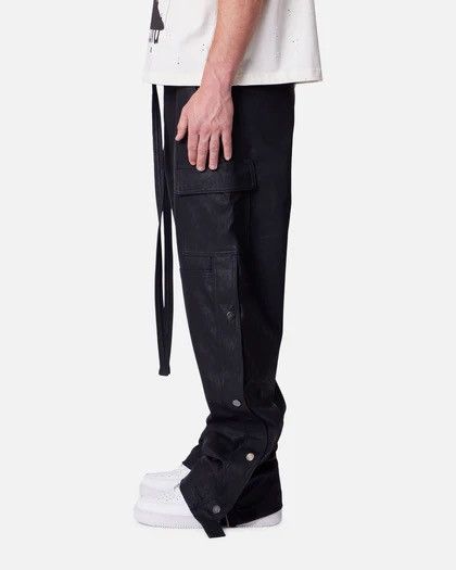 MNML MNML Straight Leather Snap Zipper Cargo Pants Black Size US 30 / EU 46 - 3 Thumbnail