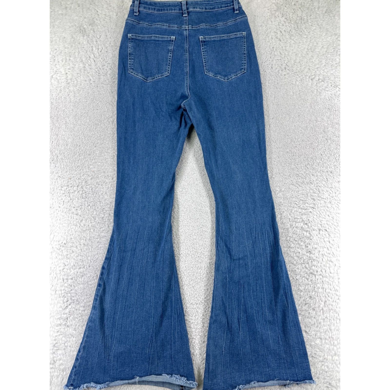 Shein VINTAGE SheIn Women's Jeans Flared High Waist Cotton Blend 24 Blue 90s Retro Womens Size 42" / US 20 - 2 Thumbnail