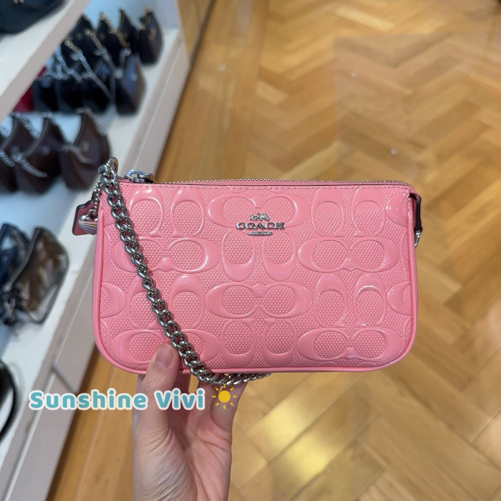 Coach NWT Coach Nolita 19 In Signature Leather Heart Charm CCZ27 Size ONE SIZE - 1 Thumbnail