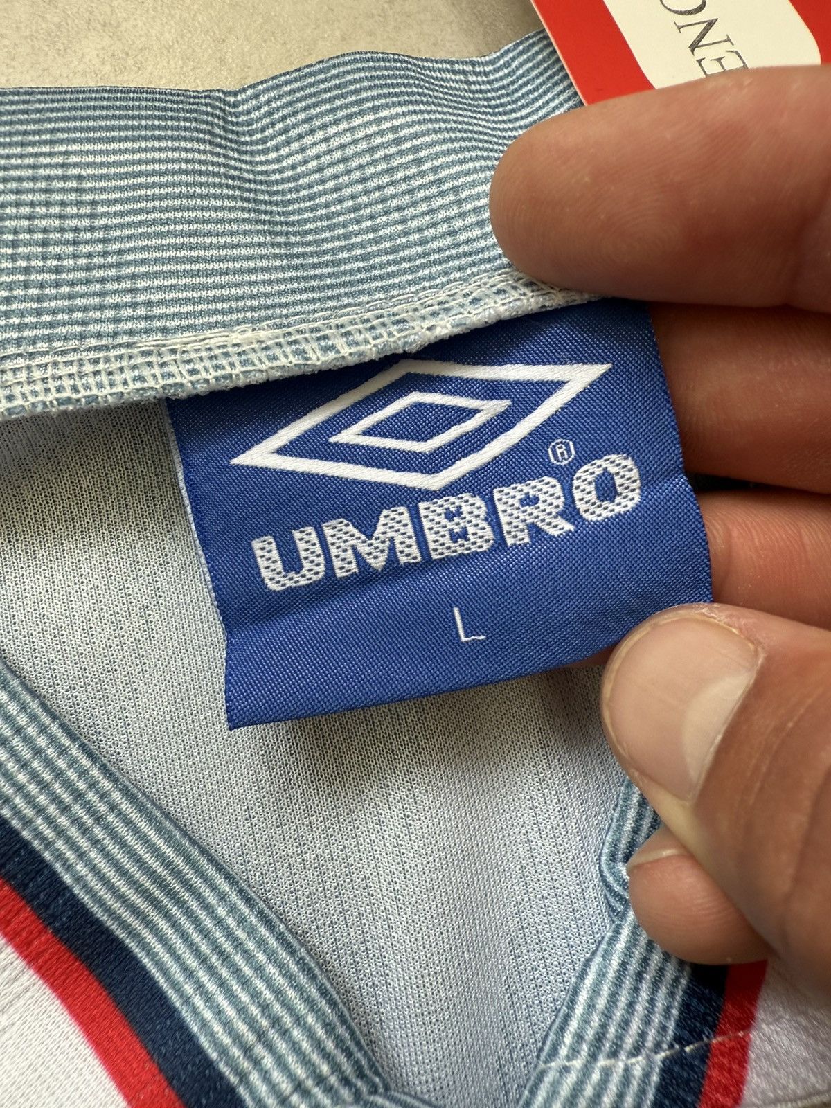 Other 1996 umbro England away kit jersey football soccer hype Size US L / EU 52-54 / 3 - 4 Thumbnail