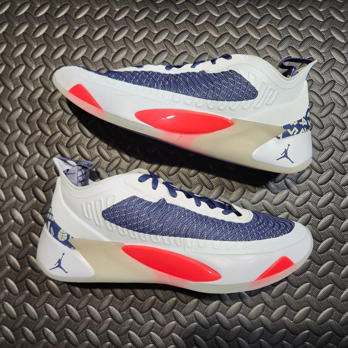 image of Jordan Brand Luka 1 Quai 54 Size 14 Shoes in White/Neutral Indigo, Men's