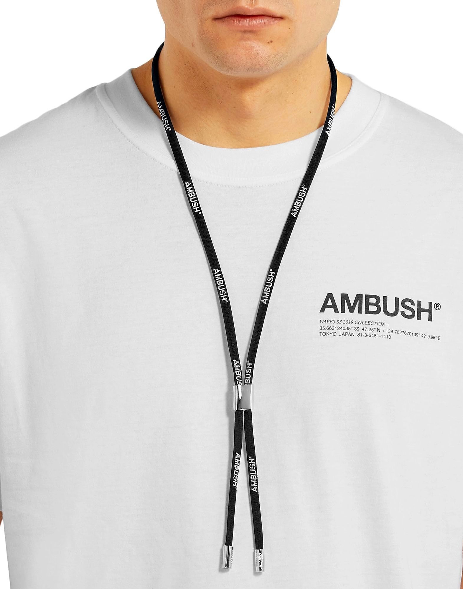 Ambush Design Ambush Silver Cord logo Strap Necklace Size ONE SIZE - 4 Thumbnail
