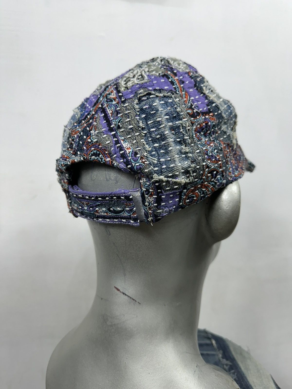 Handmade Custom Made Distressed Paisley Boro Patchwork hats Size ONE SIZE - 7 Thumbnail