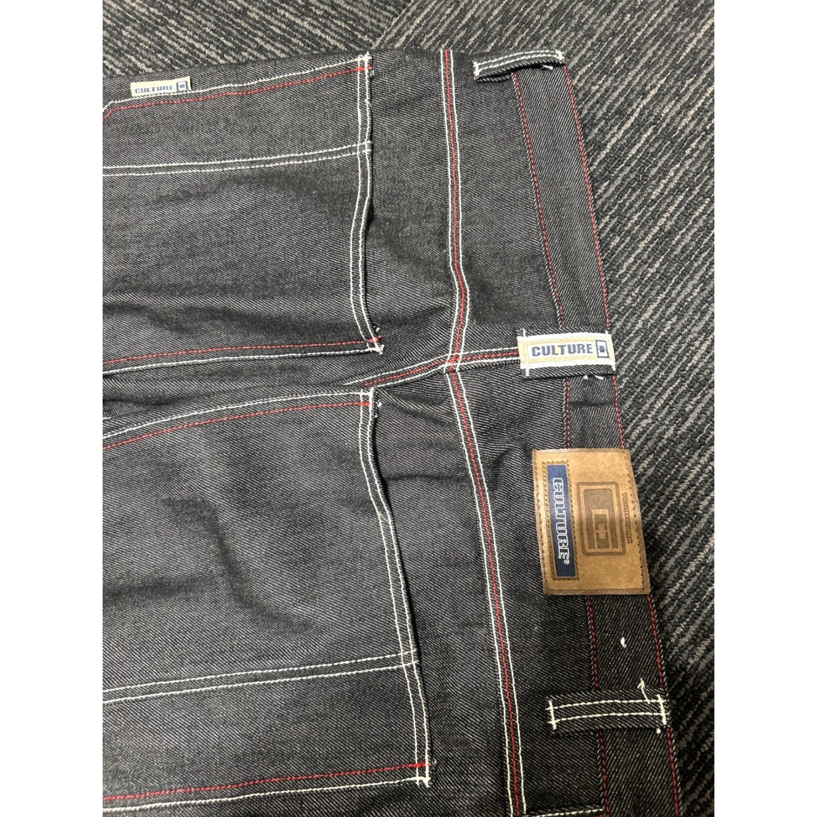 Denime VINTAGE Structure Jeans Men 36x34 Black Hip Hop Denim Wide-Leg Inseam 34 Carpenter Size US 36 / EU 52 - 2 Thumbnail