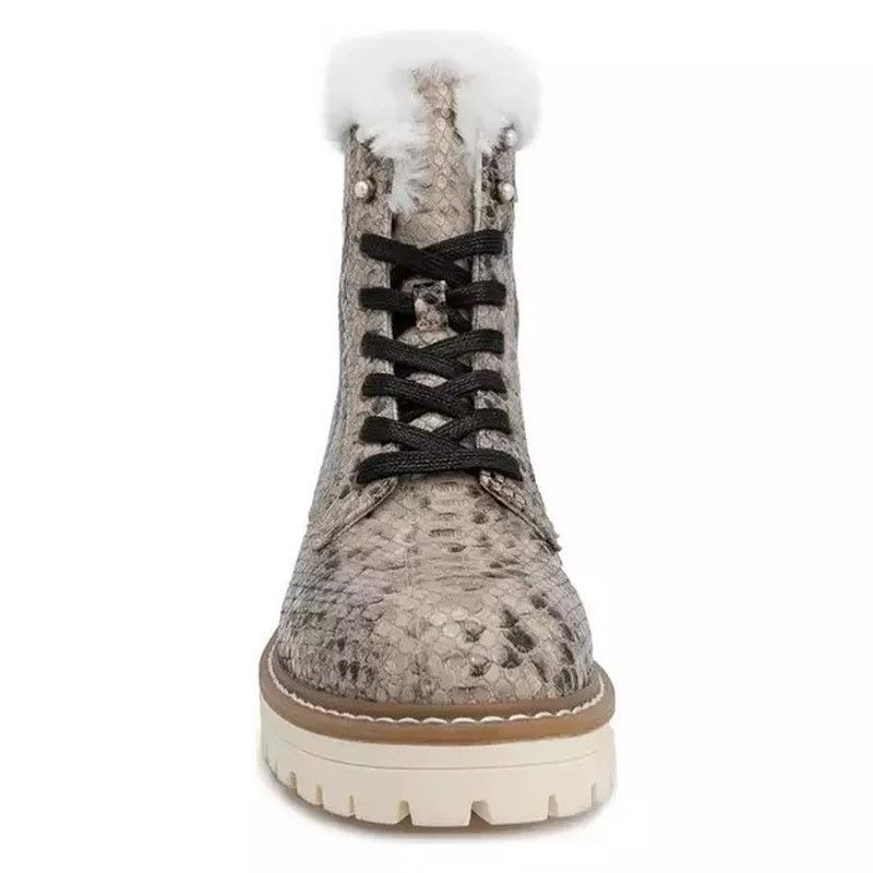 Sugar Sugar Women Snake Print Vegan Casual Comfort Combat Boots 8M Size US 8 / IT 38 - 4 Thumbnail