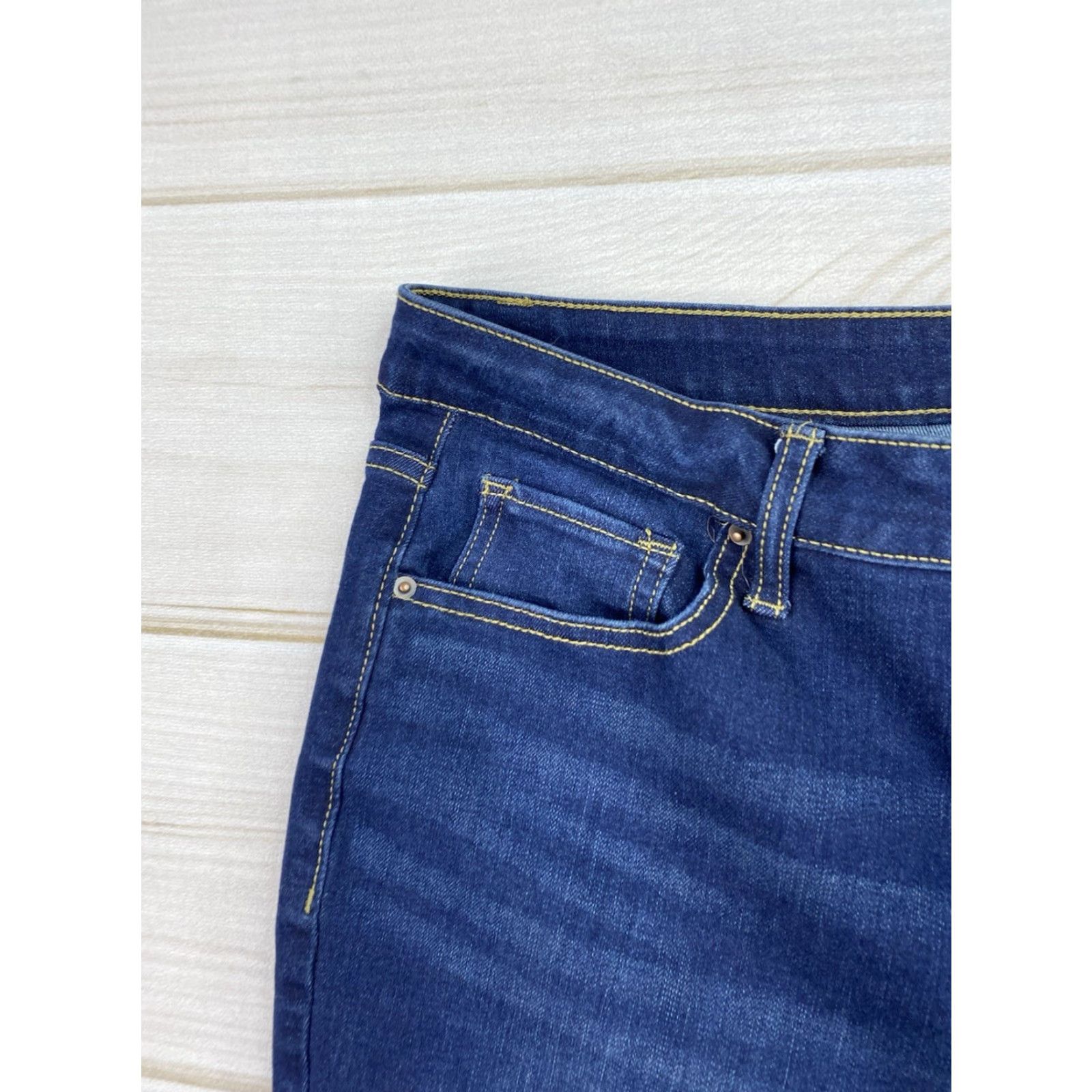 Vintage Time and Tru Jeans 14 Short Dark Wash Mid Rise Stretch Boyfriend Ankle Jeans Size 36" / US 14 / IT 50 - 2 Thumbnail
