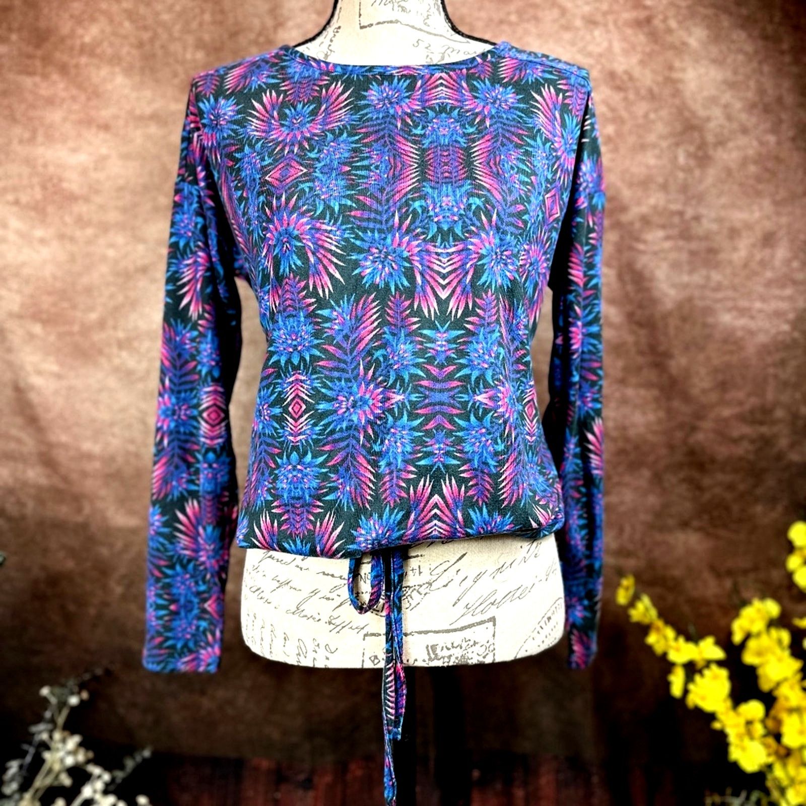 Other Retreat Rhonda Shear Drawstring Hem Tunic Firework Floral L Size L / US 10 / IT 46 - 7 Thumbnail
