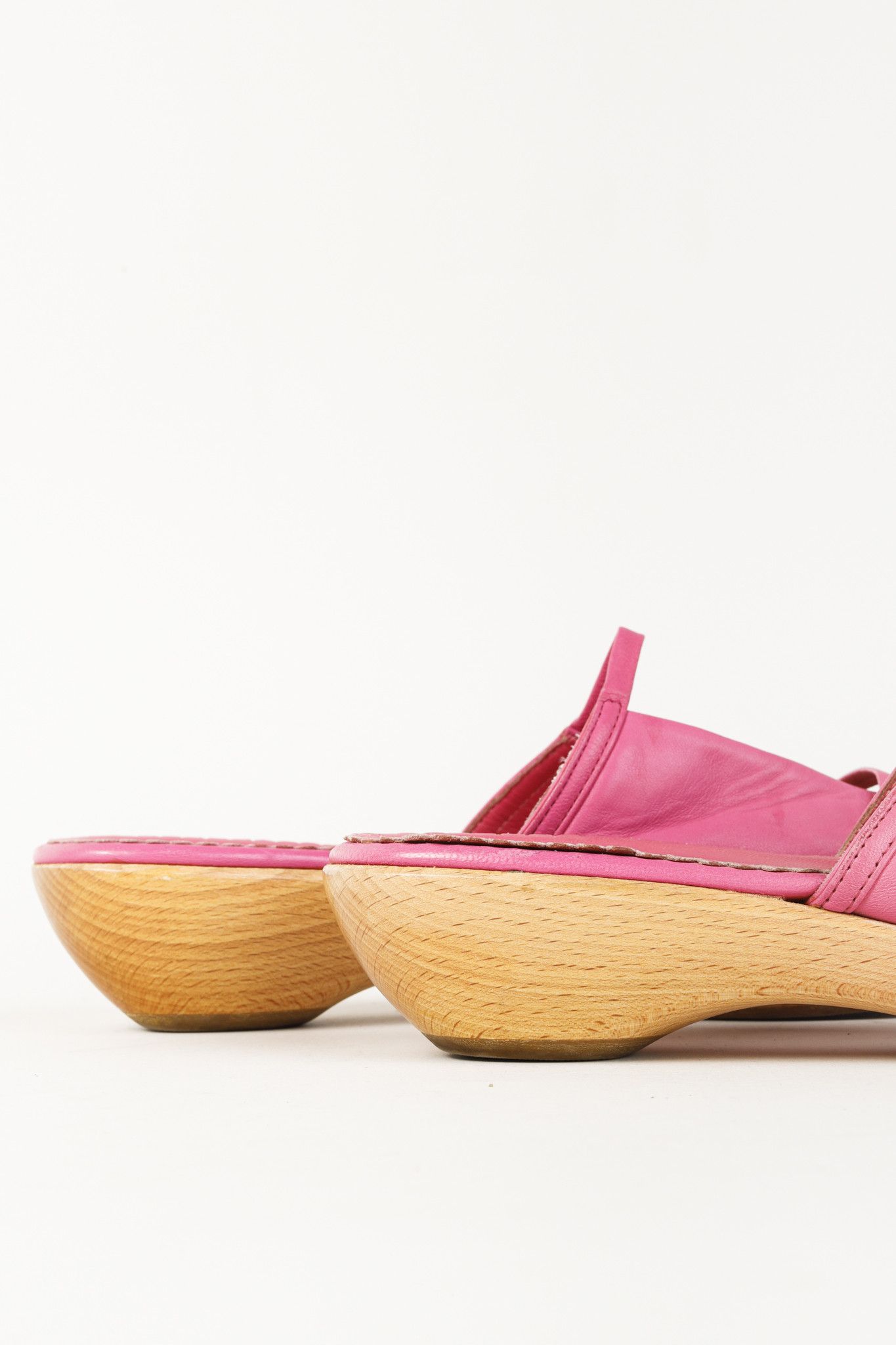 Marni Marni Fuchsia Leather Clog Size US 7 / IT 37 - 8 Thumbnail