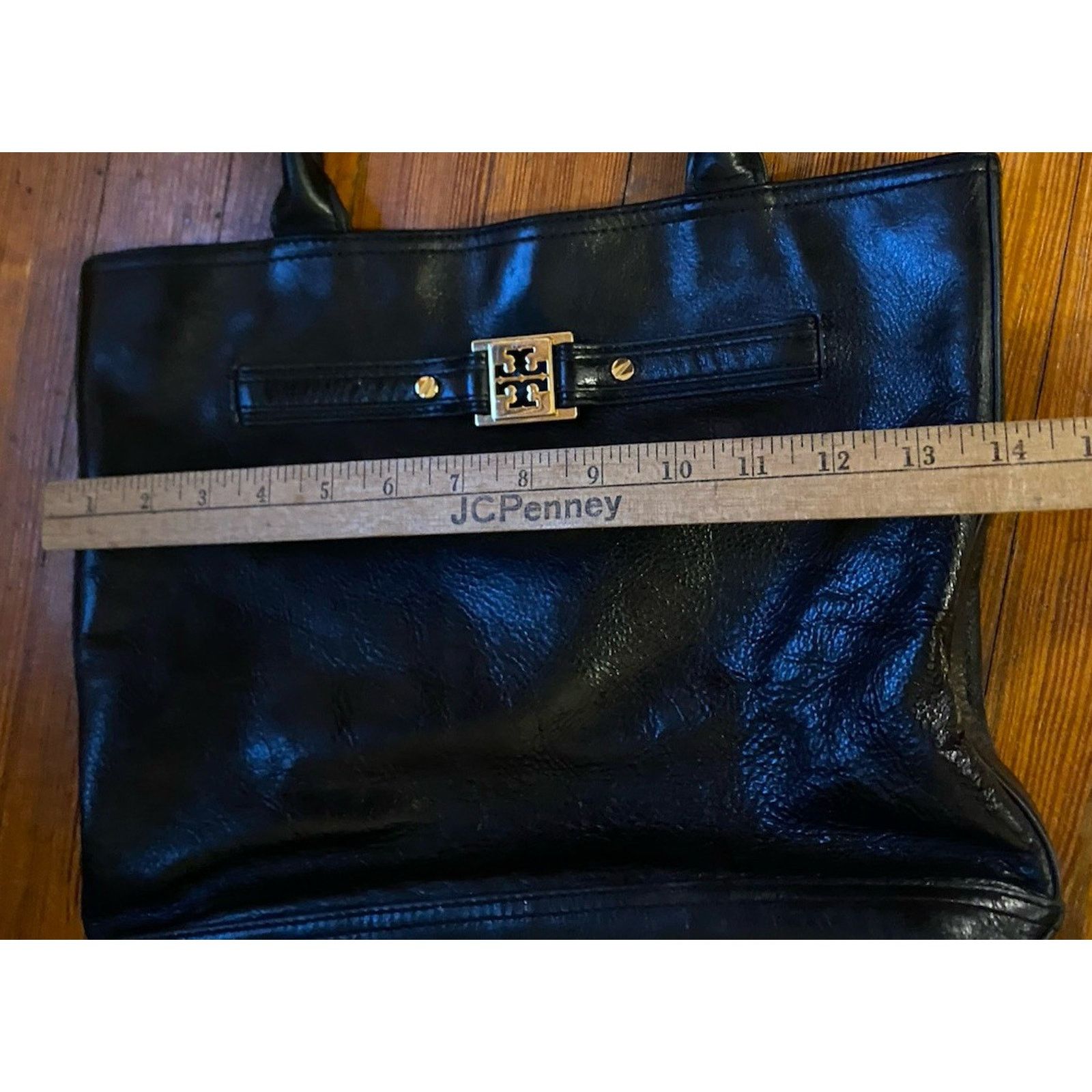 Tory Burch Tory Burch Pebbled Leather Tote Shoulder Handbag Black Bag Size ONE SIZE - 11 Thumbnail