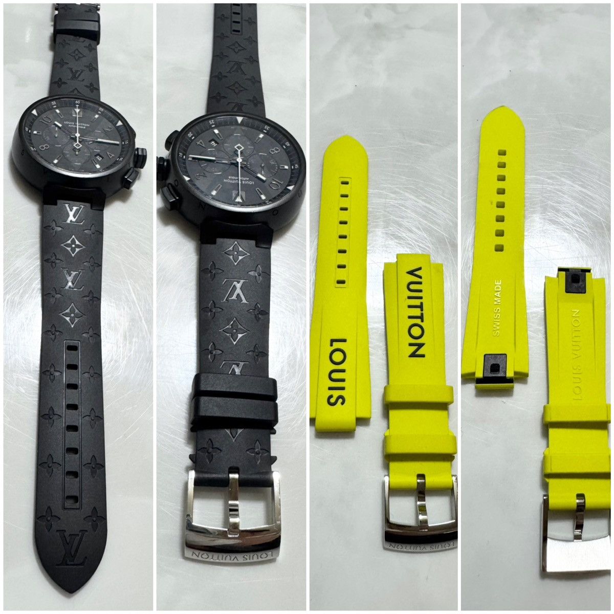 Louis Vuitton Authentic Louis Vuitton Tambour Black TO4139 Q1A62 Monogram Size ONE SIZE - 4 Thumbnail