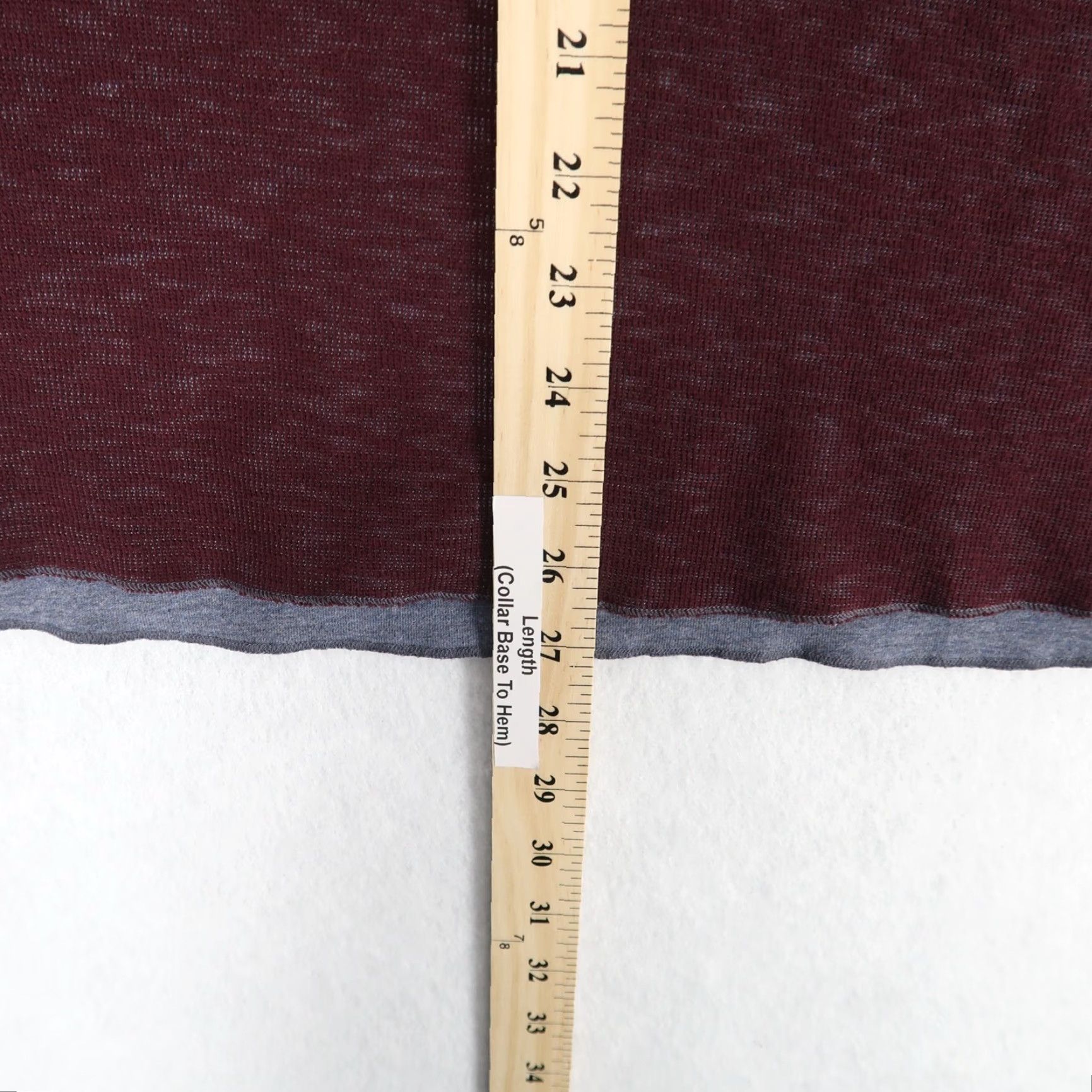 Tailorbyrd TAILORBYRD Reversible Henley Shirt Mens Large Burgundy Gray Long Sleeve Size US L / EU 52-54 / 3 - 7 Thumbnail