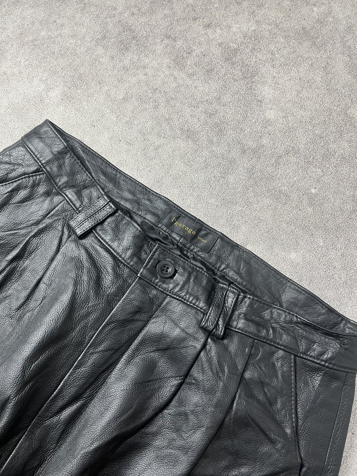 Vintage I garage uomo leather double tuck pants Size US 33 - 4 Thumbnail