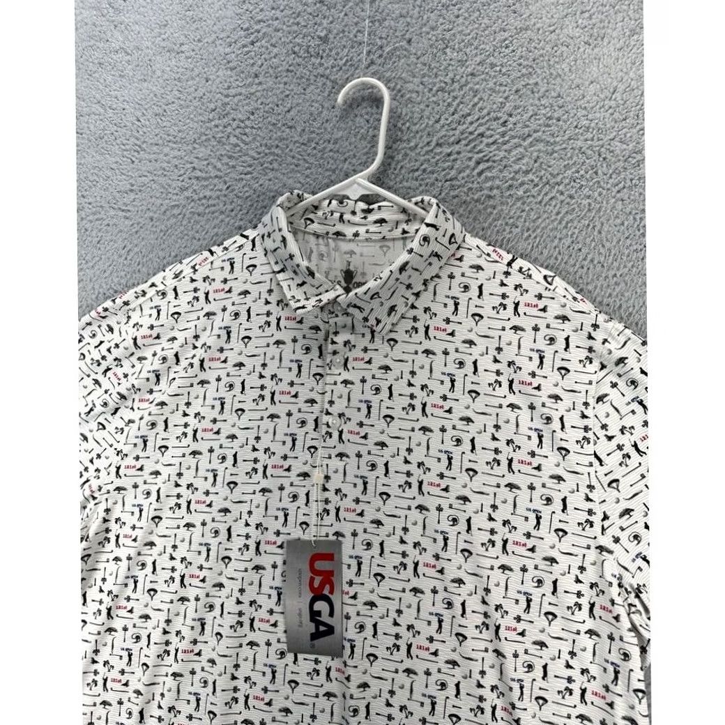 Vintage VINTAGE? No. U.S. Open Golf Polo Shirt Mens 2XL White Grey Geometric 121st Rugby USGA NEW Size US XXL / EU 58 / 5 - 5 Thumbnail
