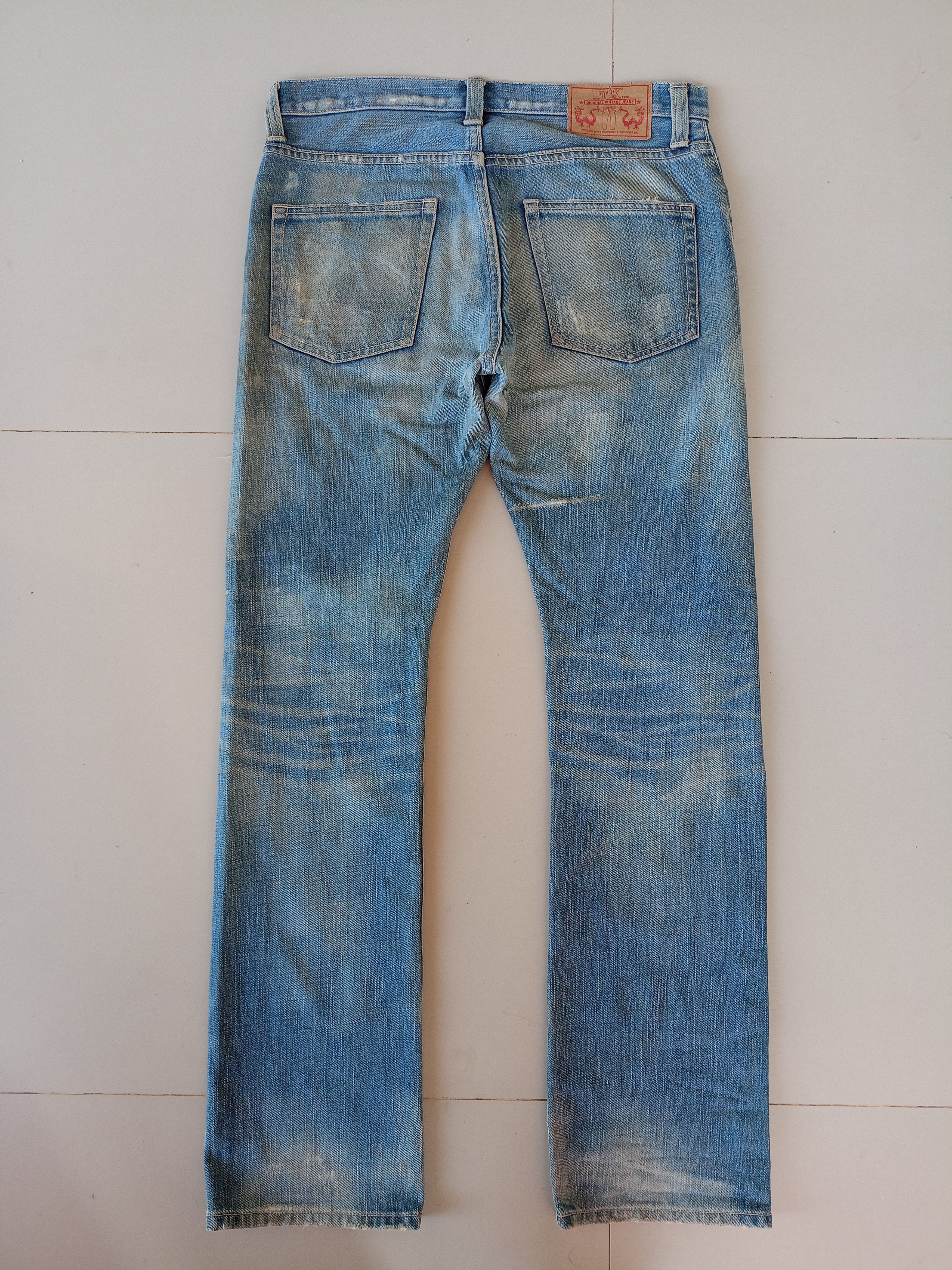 Takeo Kikuchi 2000s Takeo kikuchi stain Distressed denim pants Size US 31 - 5 Thumbnail
