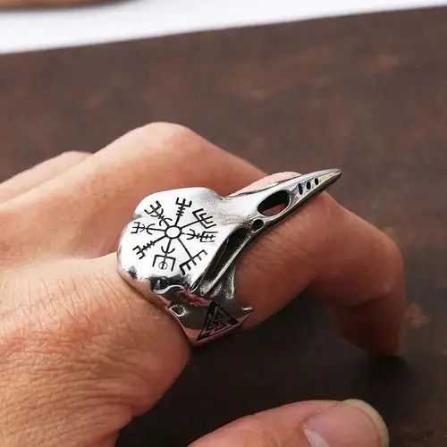 Jewelry Crow Skull Ring Size ONE SIZE - 4 Thumbnail