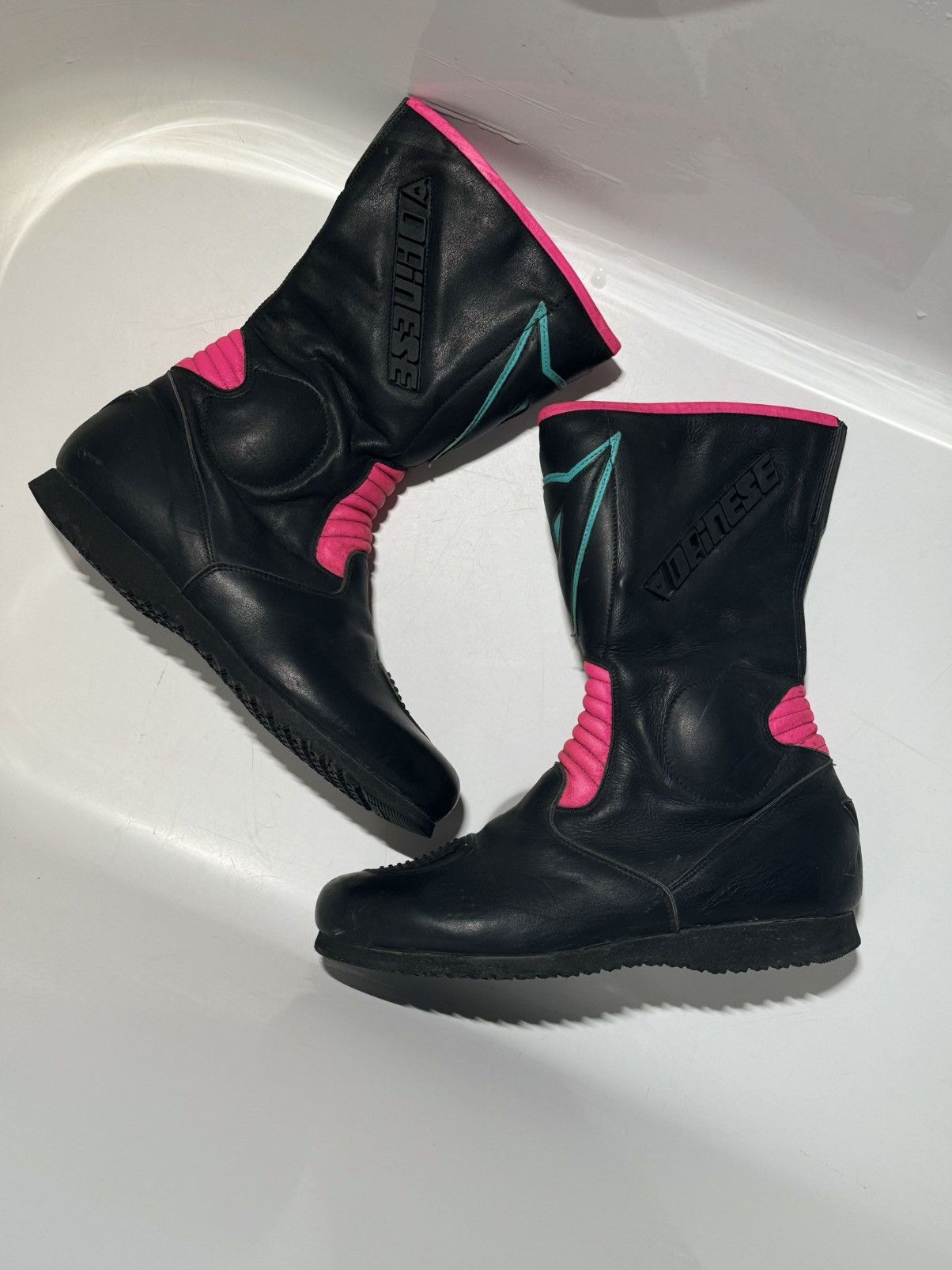 Dainese 90’s Dainese Vintage Black / Pink Motorcycle Boots leather Size US 10.5 / EU 43-44 - 1 Thumbnail