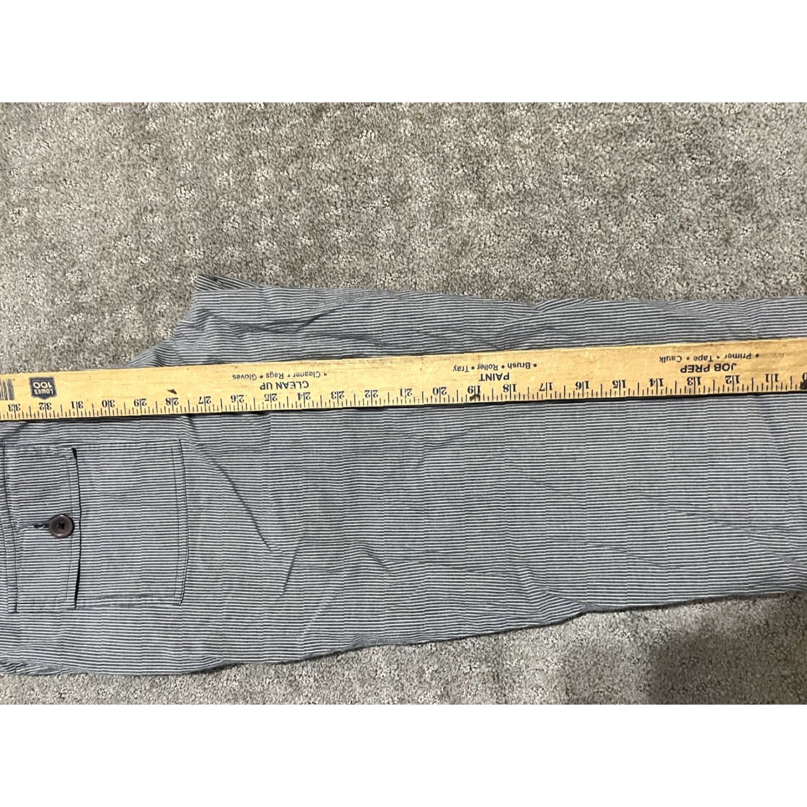 Talbots Talbots Pinstriped Pant Trouser Leg Full Length 10 White Blue Pants Women Regular Office Dress Pockets Stretch Inseam 29.5 in 29.5in Size 32" / US 10 / IT 46 - 6 Thumbnail