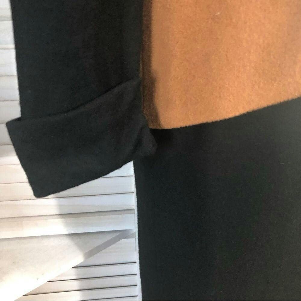 Vintage Vtge 80s wool cashmere black tan turtleneck midi dress S Size S / US 4 / IT 40 - 6 Thumbnail