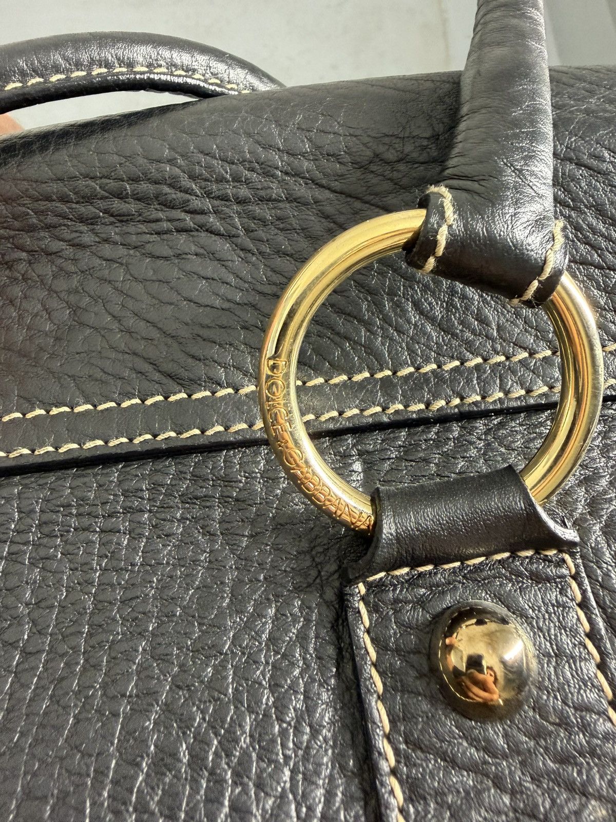 Dolce & Gabbana Dolce & Gabbana Leather Metal Rivets Handbag Size ONE SIZE - 20 Thumbnail