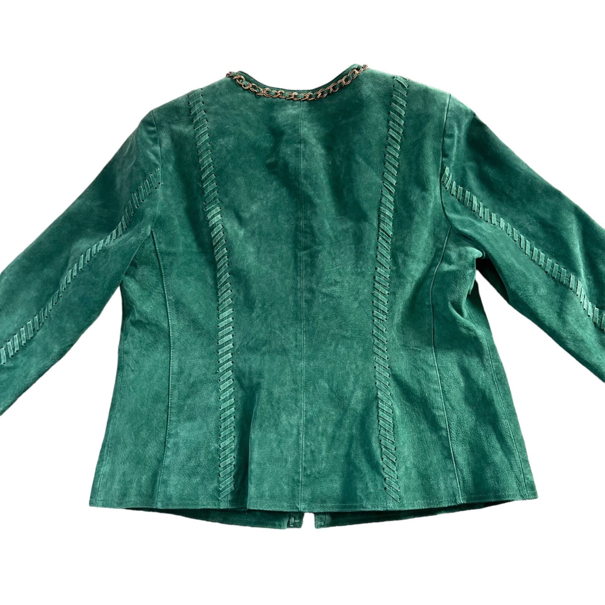 Other Hal Rubenstein Jade Green 100% Leather Fully Lined Jacket 1X Size XL / US 12-14 / IT 48-50 - 5 Thumbnail