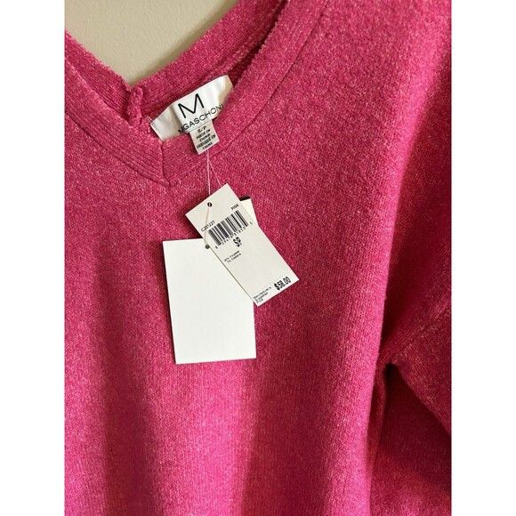 Magaschoni Magaschoni Pink V-Neck Oversize Sweater - S/P Size S / US 4 / IT 40 - 2 Thumbnail