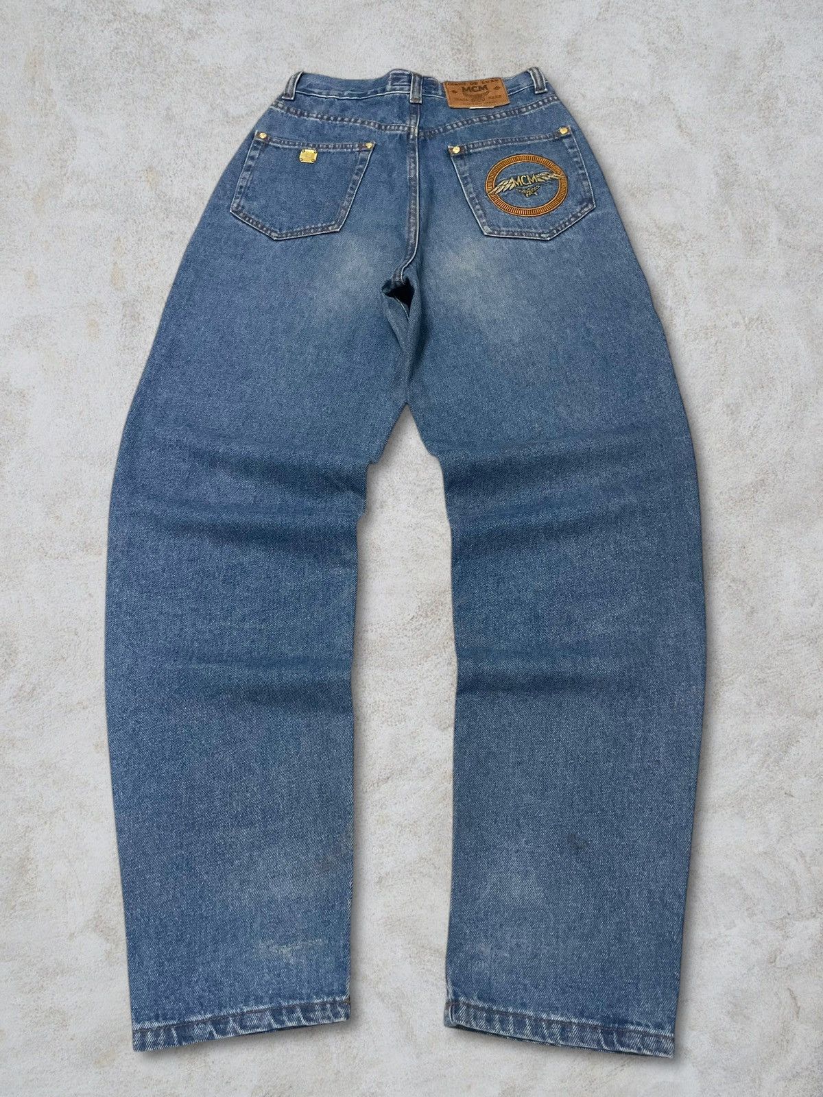 MCM MCM Embroidery Logo High Waist Gold Plate Button Blue Jeans Size 28" / US 6 / IT 42 - 6 Thumbnail