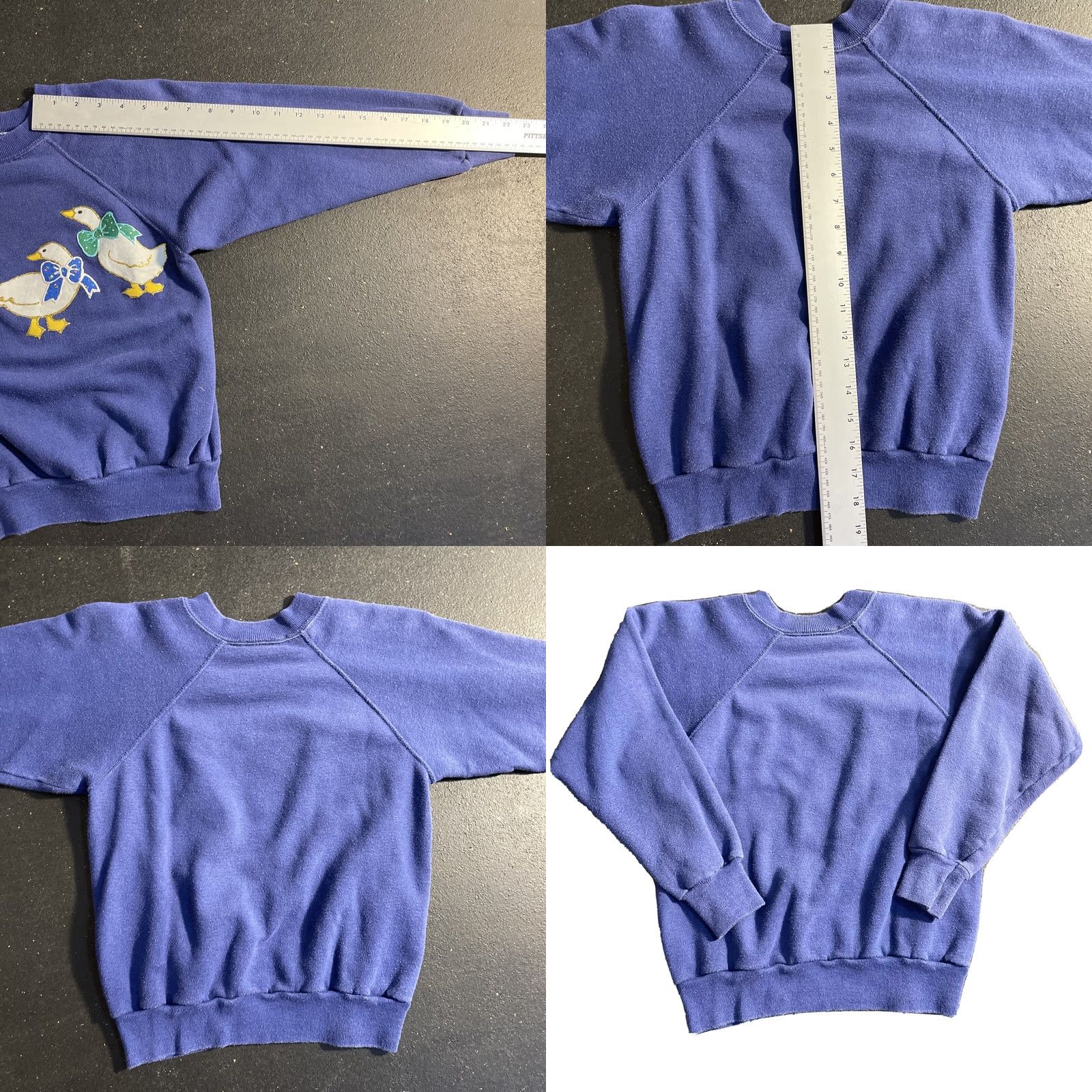 Vintage VINTAGE Raglan Sweatshirt Made In USA 50/50 Size Small Blue Hand Embroidered 1 Of 1 Size S / US 4 / IT 40 - 8 Thumbnail