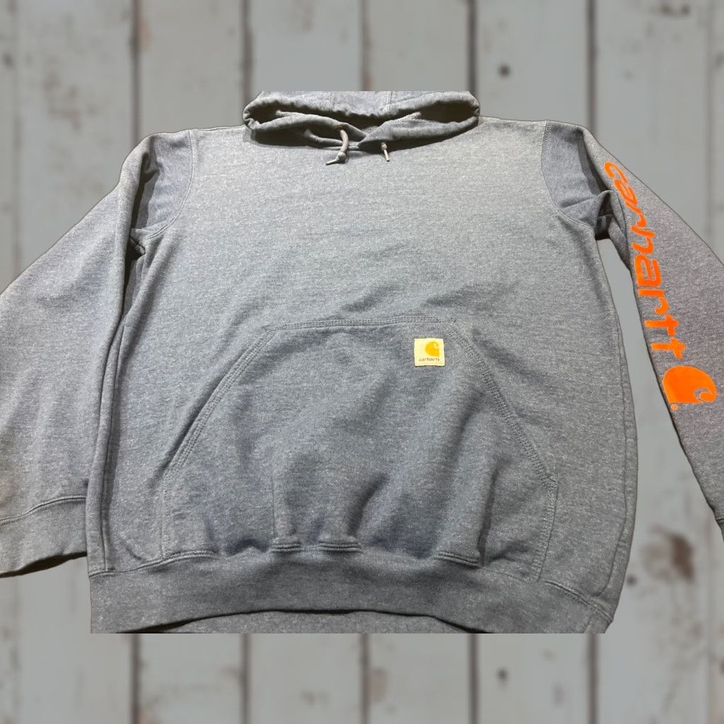Carhartt Carhartt Hoodie Mens M Blue Sweatshirt Logo Spellout Pullover Workwear Long Sleeve Drawstring High Neck Pockets Tagless Cotton Regular Size US M / EU 48-50 / 2 - 1 Thumbnail