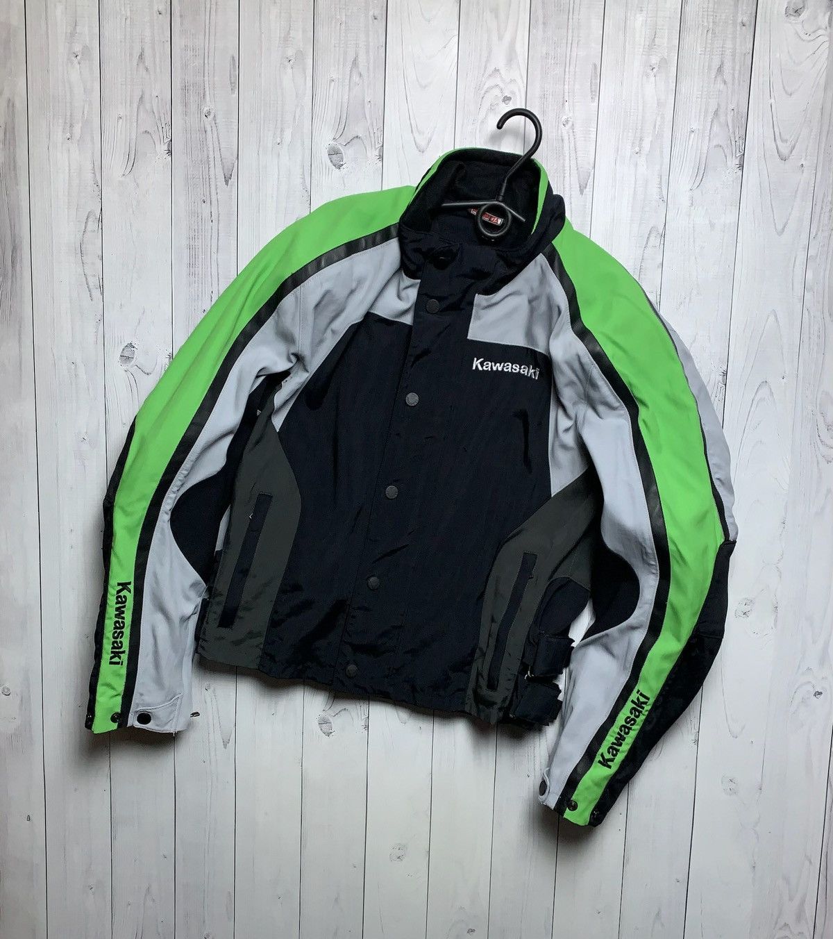 Vintage Vintage Kawasaki Moto jacket size logo green line Size US S / EU 44-46 / 1 - 2 Thumbnail