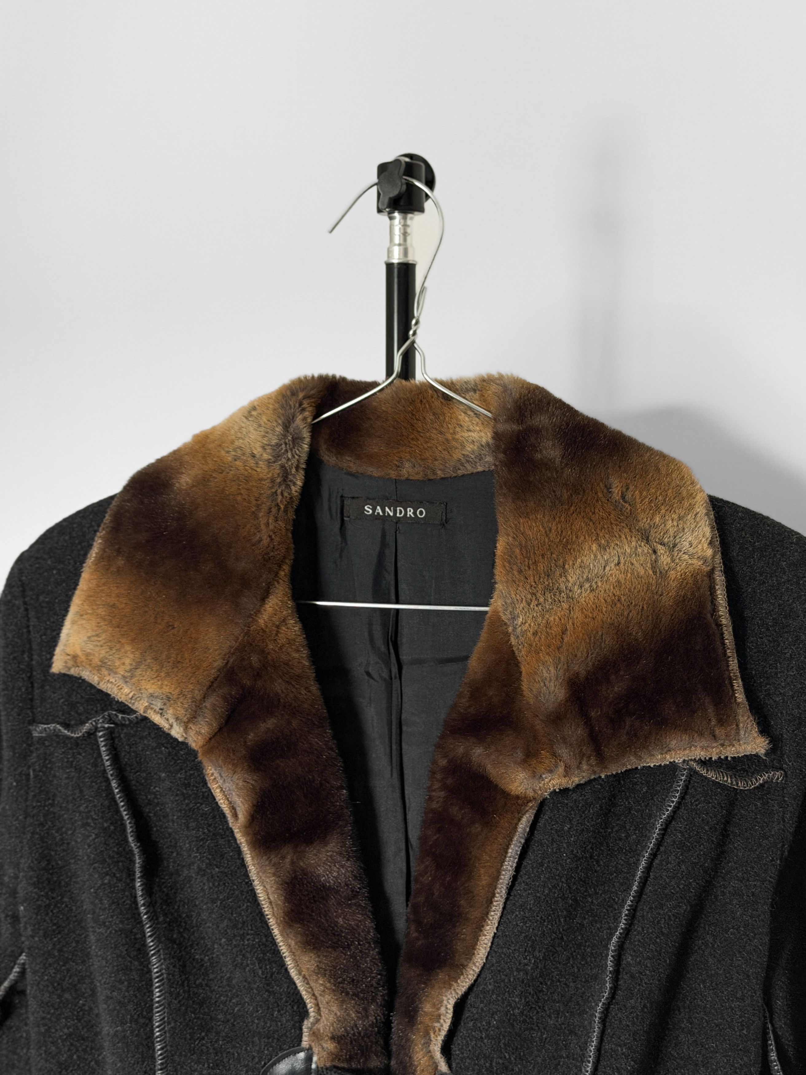 Sandro Sandro Paris Knit Jacket Faux Fur Trim Toggle Cardigan Size S / US 4 / IT 40 - 2 Thumbnail