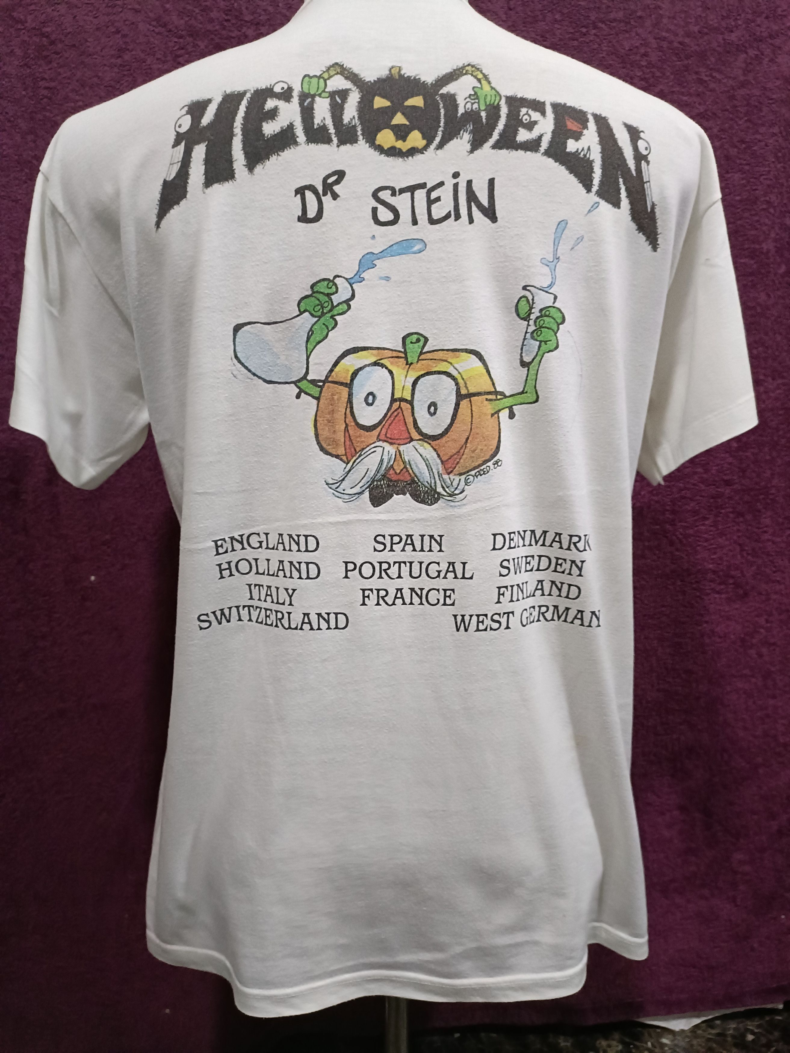 Vintage Vintage 1988 Helloween Dr.Stein T Shirt Tour Europe Size US L / EU 52-54 / 3 - 9 Thumbnail