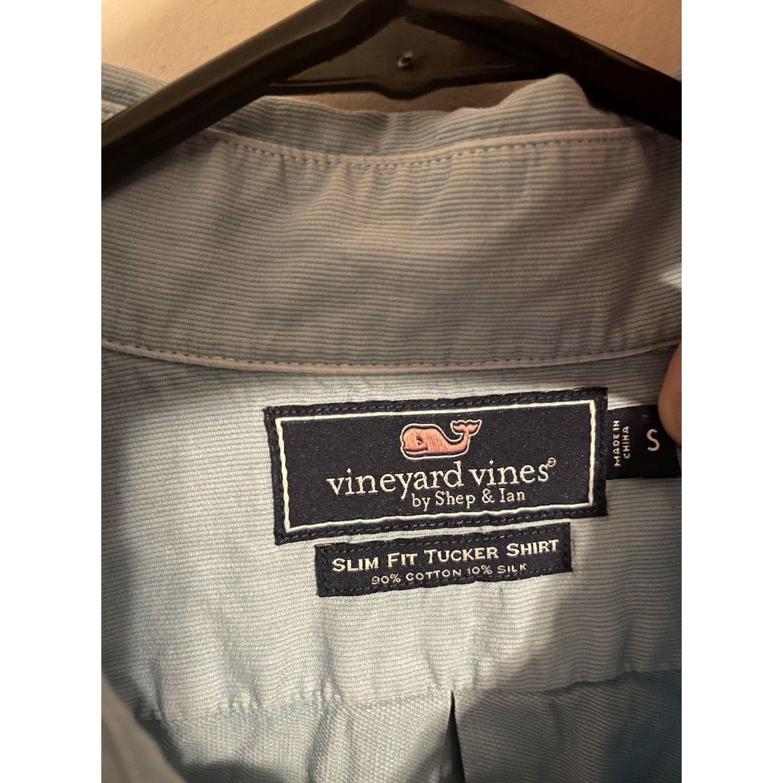 Vineyard Vines Vineyard Vines Blue Silk Blend L/S Button Up Slim Fit Tucker Shirt - Men's Small Size US S / EU 44-46 / 1 - 3 Thumbnail